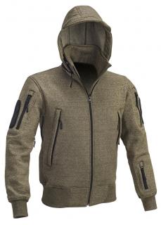 DEFCON 5 D5-2250 Sweater Jacket with Hood OD Melange Green by Defcon 5
